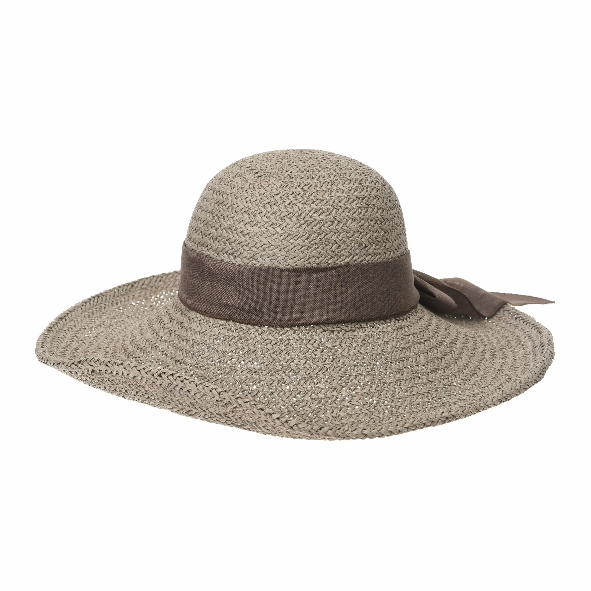 Women Floppy Flanging Straw Sun Hat Summer Beach Cap Wide Brim Ribbon CR9979