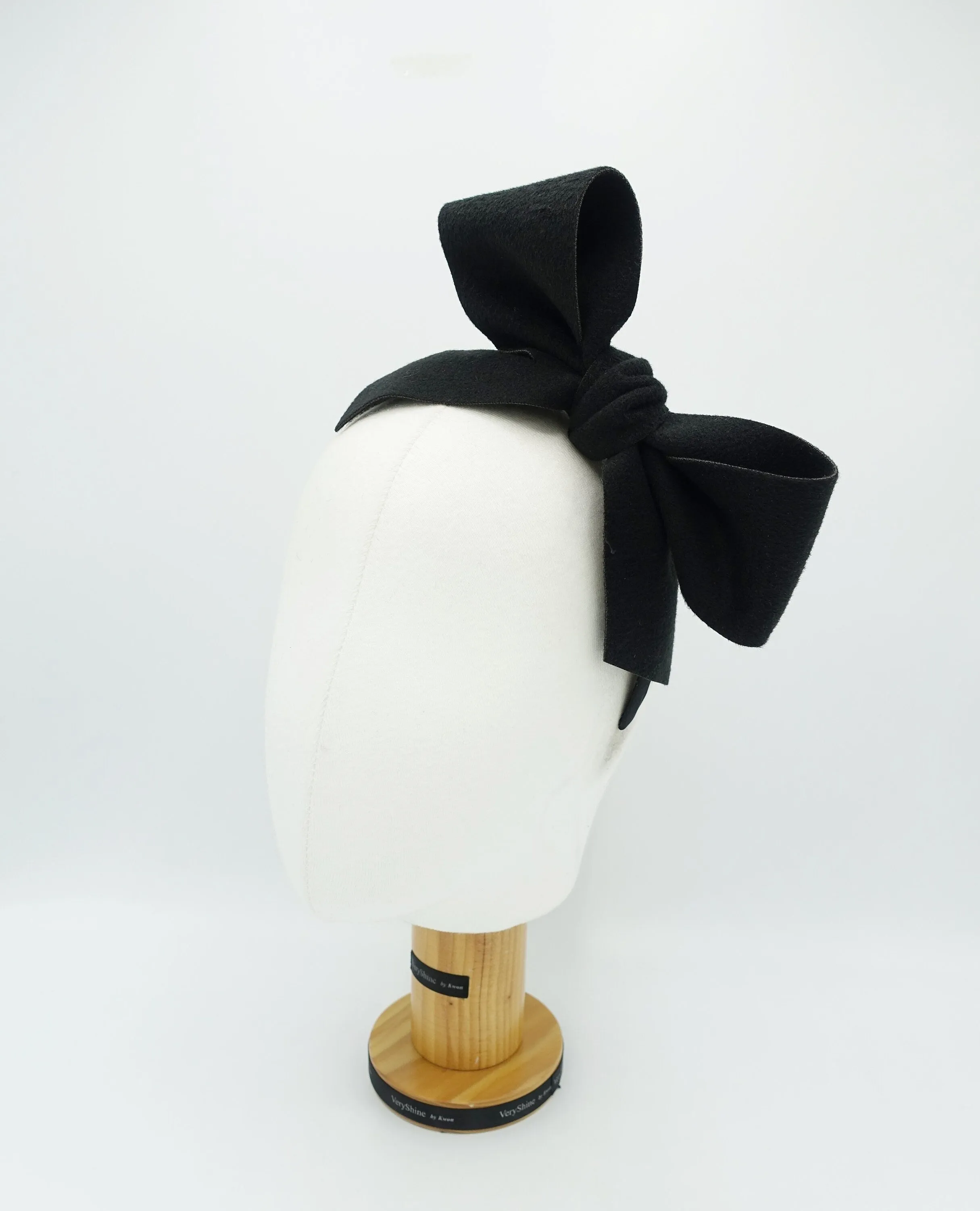 woolen bow knot headband black hairband cute hair accessory for women