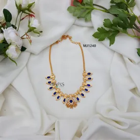 Yamika - Kerala Design Blue Nagapadam Necklace