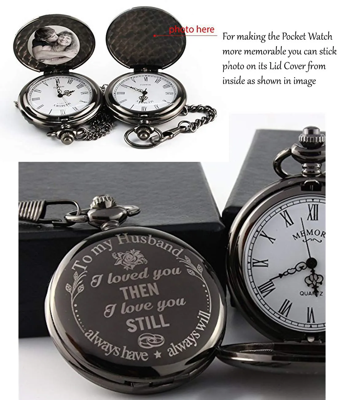 Yellow Chimes Pocket Watch Pendant with Chain for Husband Dual Purpose Analog Boy's & Men's Watch Valentine Gift for Boys