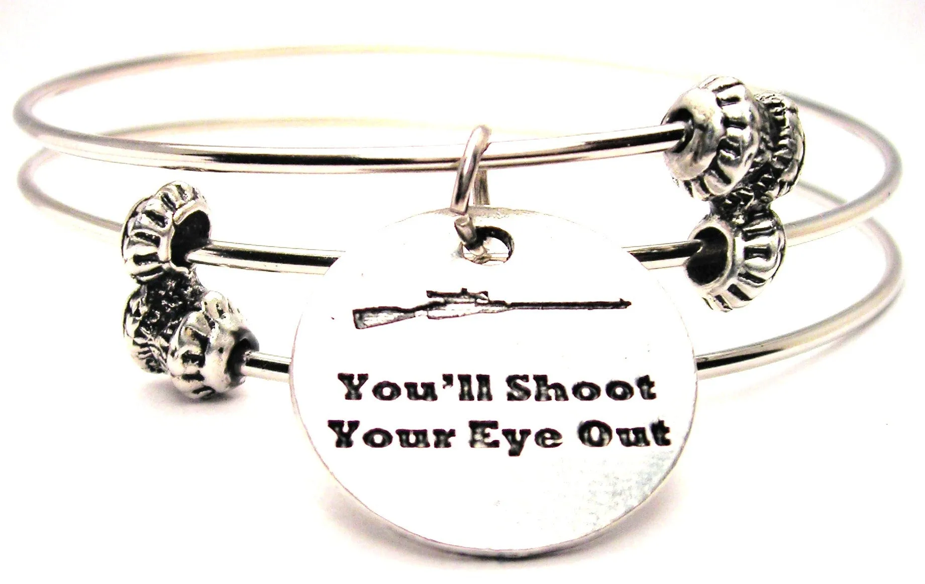 You'll Shoot Your Eye Out Triple Style Expandable Bangle Bracelet