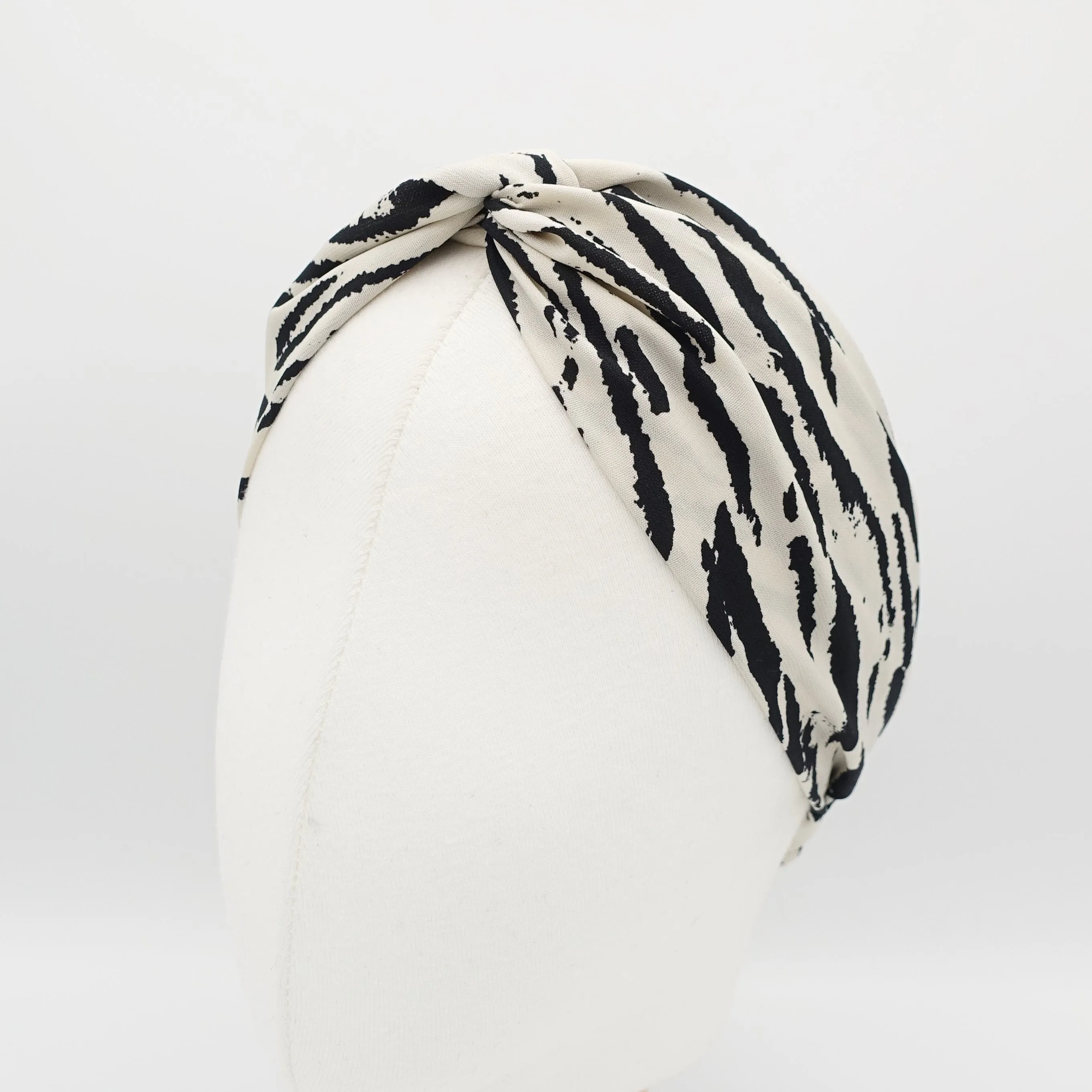 zebra print turban headband cross headband women hair accessory